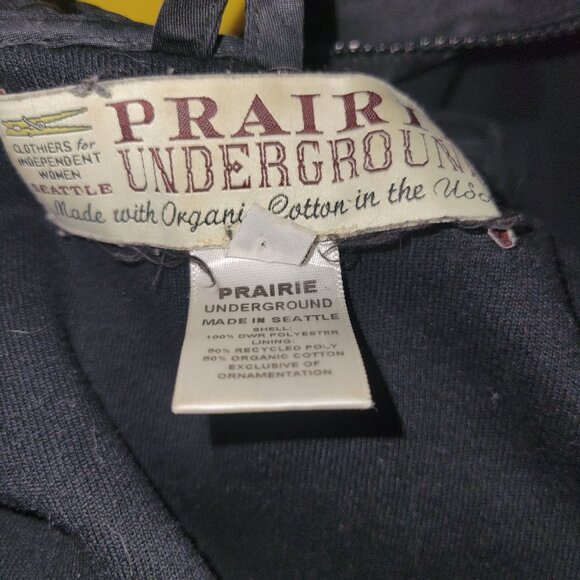 Prairie Underground Black Organic Cotton Hooded Jacket With Zipper &‎ Pockets S - Picture 9 of 10